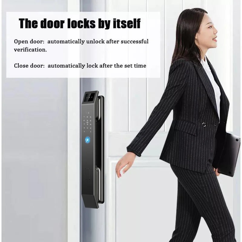 3D Face Recognition Digital Door Lock | Camera, Fingerprint & Password Unlock | Keyless Electronic Lock