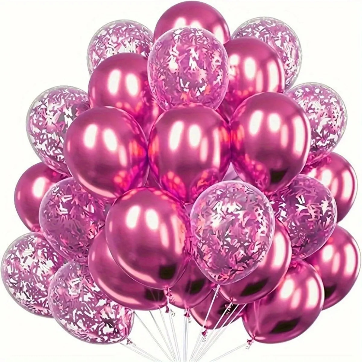20pcs Metallic Confetti Latex Balloons – Party Balloons for Birthdays, Weddings, and Anniversaries