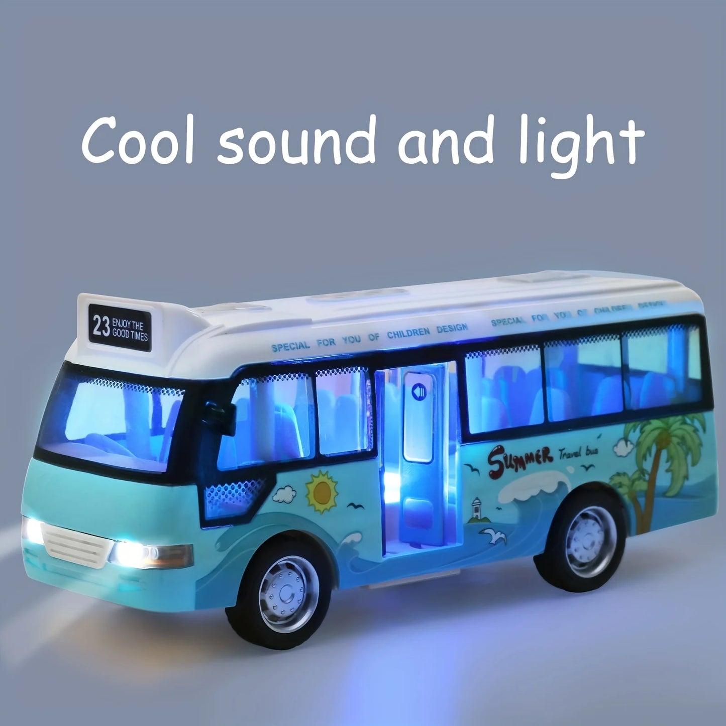 CityBus Toy with Sound & Light – Friction-Powered Plastic School Bus for Kids' Playtime & Gifts