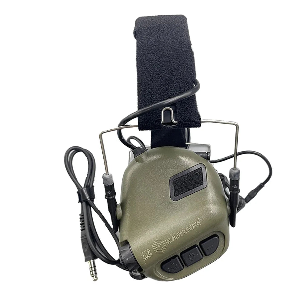 EARMOR M32 MOD4 Tactical Shooting Earmuffs – Noise Reduction Headset with Helmet ARC Rail & Kenwood PTT Adapter