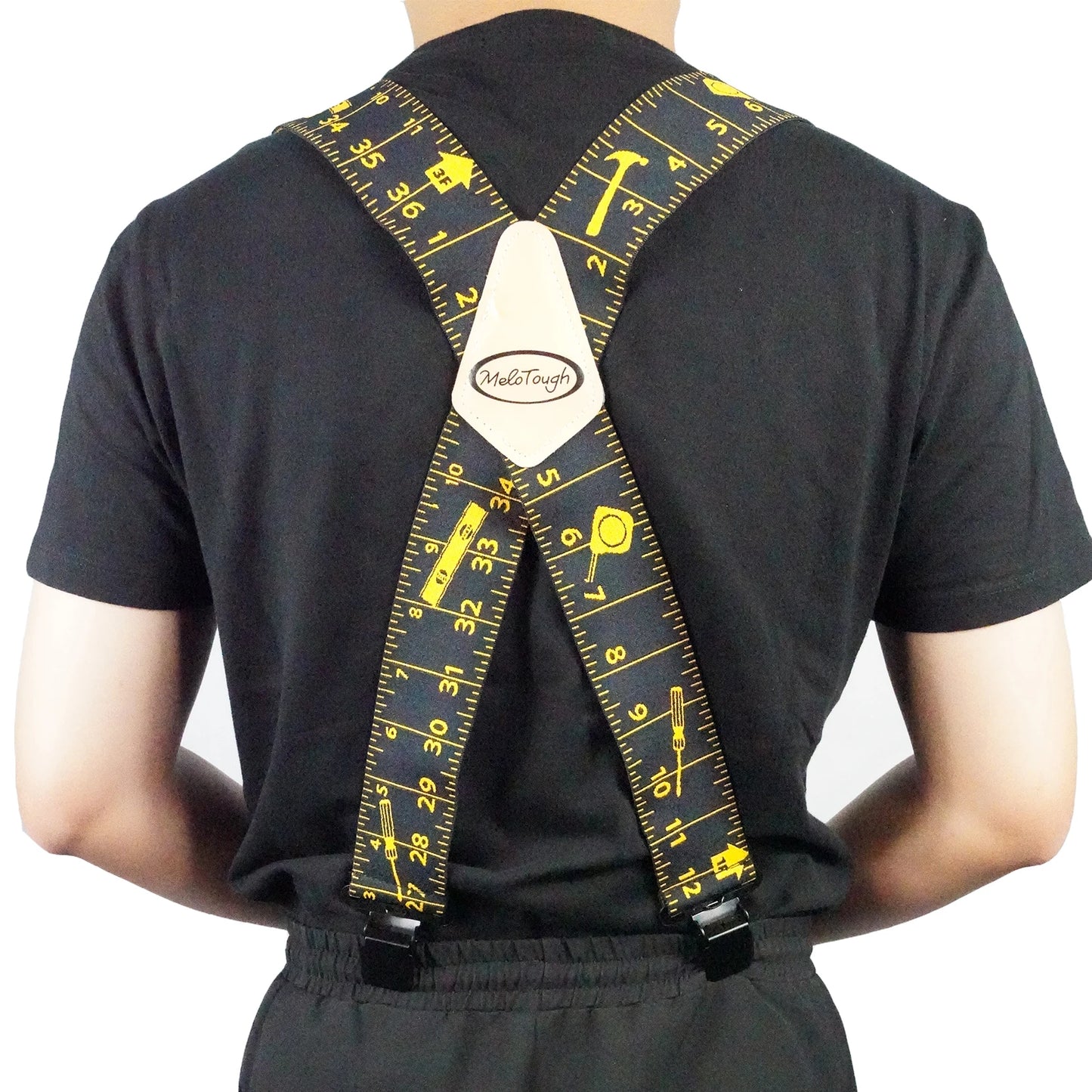 Men's MELOTOUGH Heavy Duty Suspenders – Elastic X-Back, 2-Inch Wide