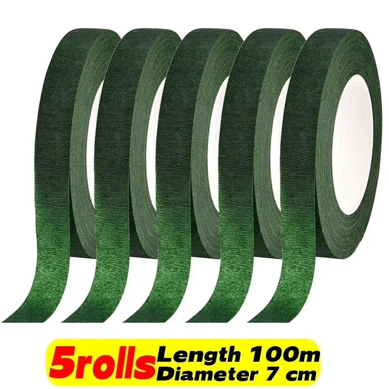 Green Floral Tape – Self-Adhesive Bouquet Wrapping Tape for DIY Flowers & Wedding Decor 10/1 Rolls