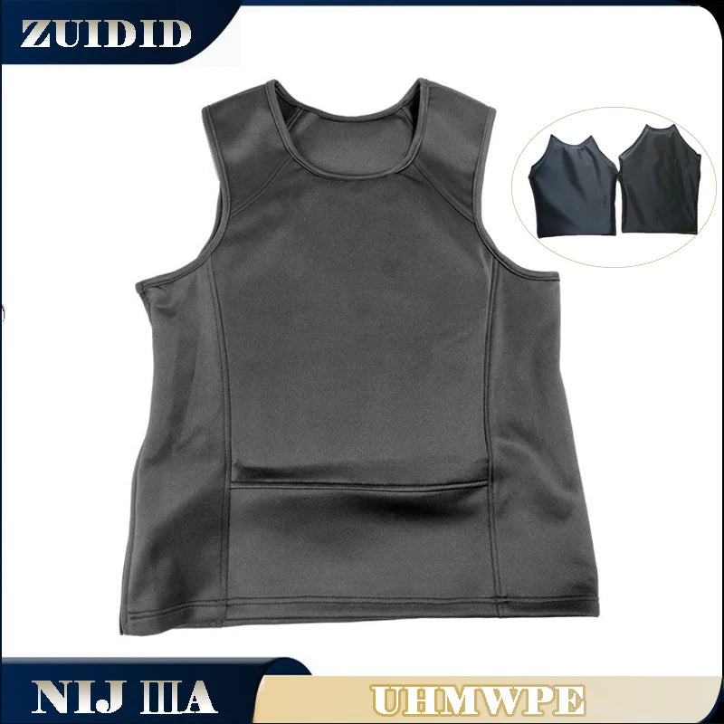 Concealable NIJ IIIA Bulletproof Sleeveless Tactical Vest – Lightweight and Comfortable Undershirt Armor