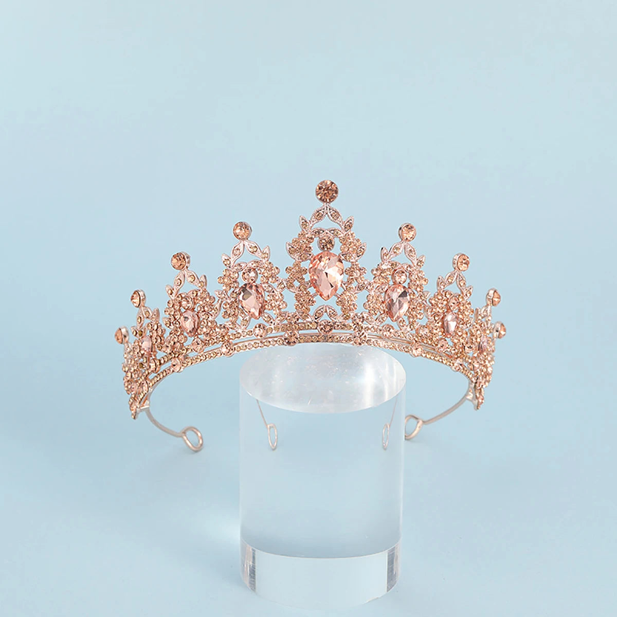 Crystal Bridal Tiara – Silver Wedding Crown Headpiece for Veil & Hair Accessories