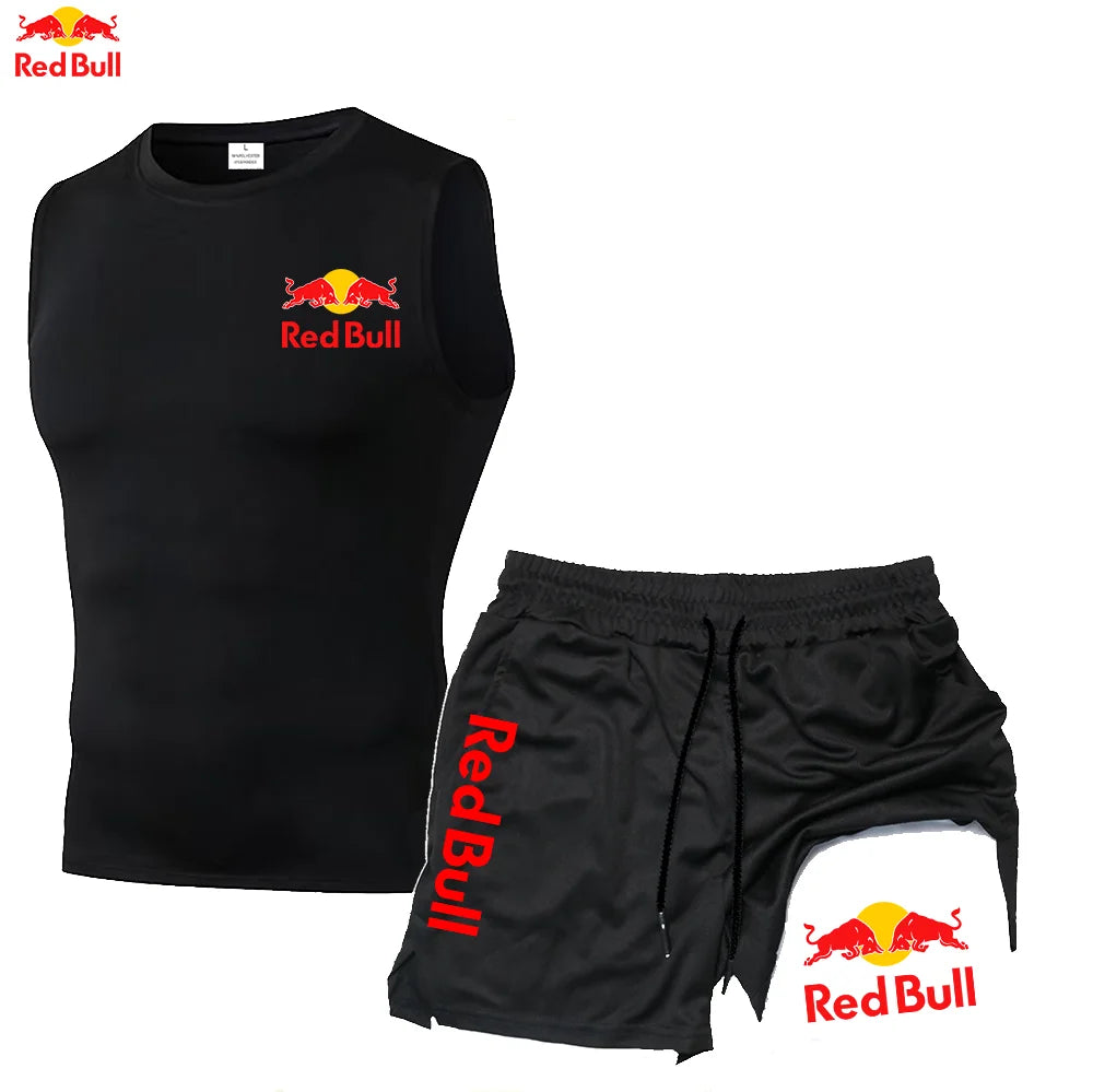RedBull Men’s 2-in-1 Quick-Dry Gym Set — Tank Top & Shorts