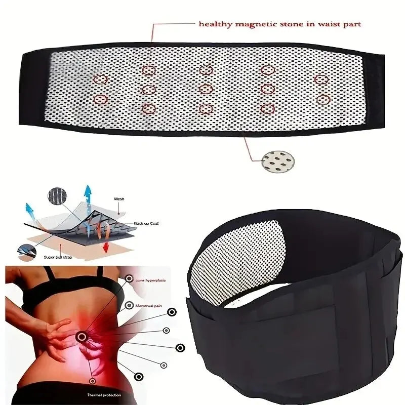 Self-Heating Magnetic Back & Waist Support Belt – Adjustable Pain Relief & Sports Support
