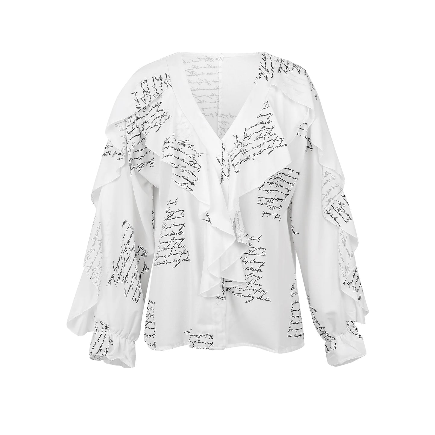 ChiffonVee Print Blouse