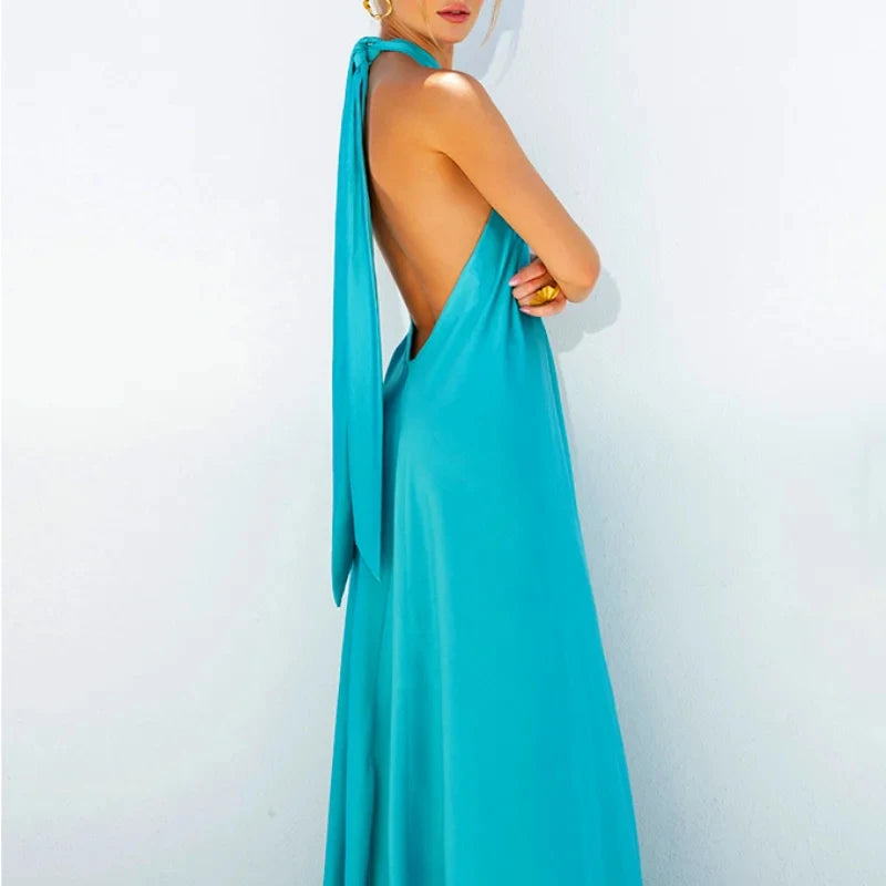 Women’s Backless A-Line Long Dress