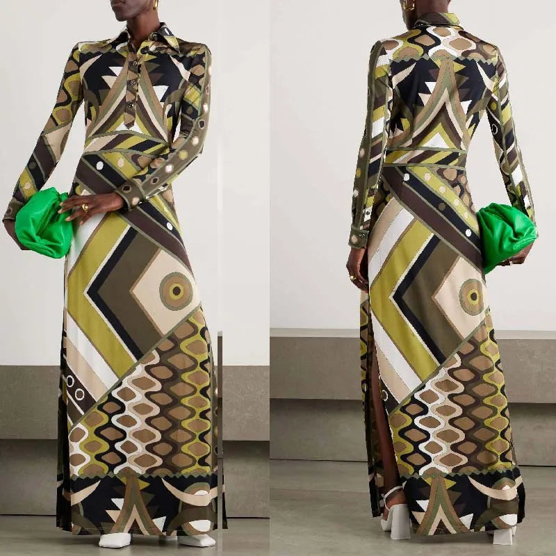 Women’s Printed Mesh Maxi Dress