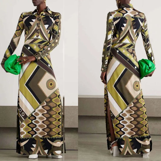 Women’s Printed Mesh Maxi Dress