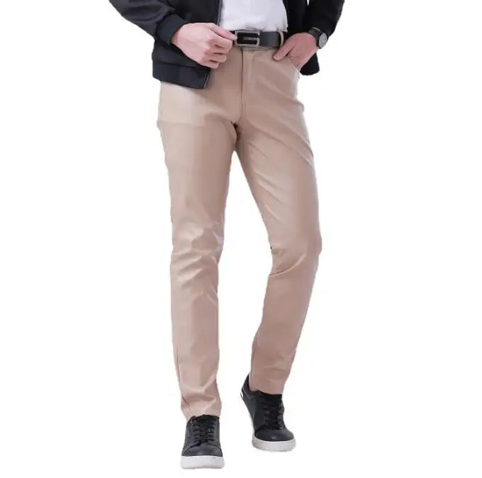 Men’s Slim PU Leather Pants