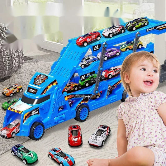 Transforming Truck Racing Toy with Folding Track