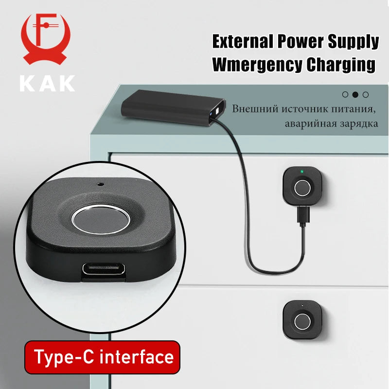 KAK Biometric Fingerprint Lock | Keyless Smart Cabinet & Drawer Lock | Anti-theft | Long Standby Time