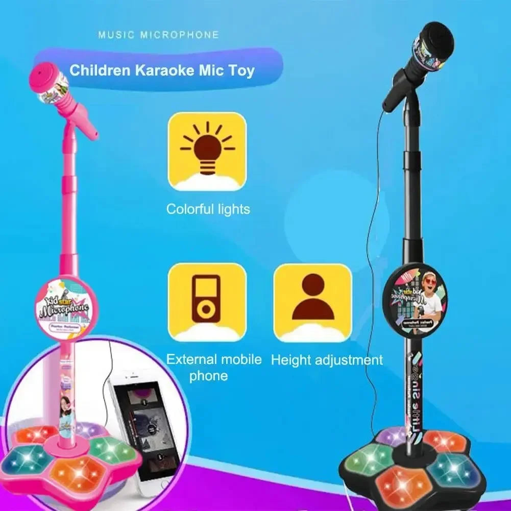 Kids Karaoke Microphone with Stand – Music Toy for Boys & Girls, Brain-Training Educational Toy, Perfect Birthday Gift