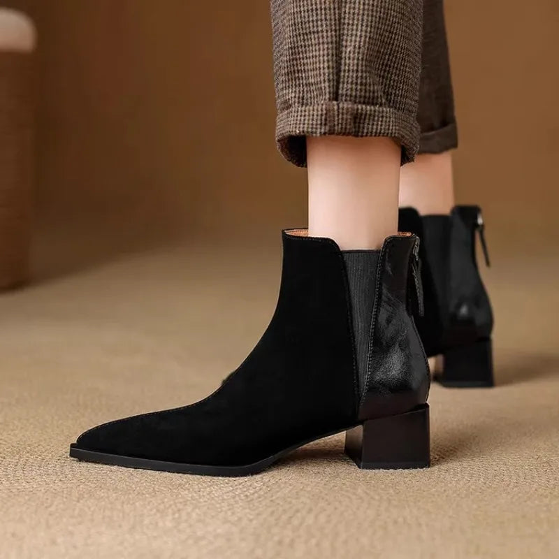 "Elegant Winter Heel Ankle Boots
