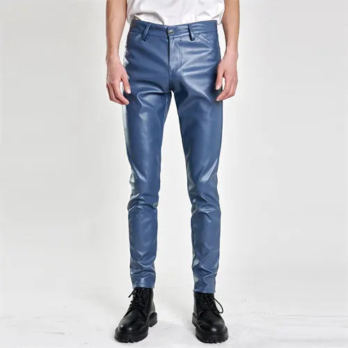 Men’s Slim PU Leather Pants