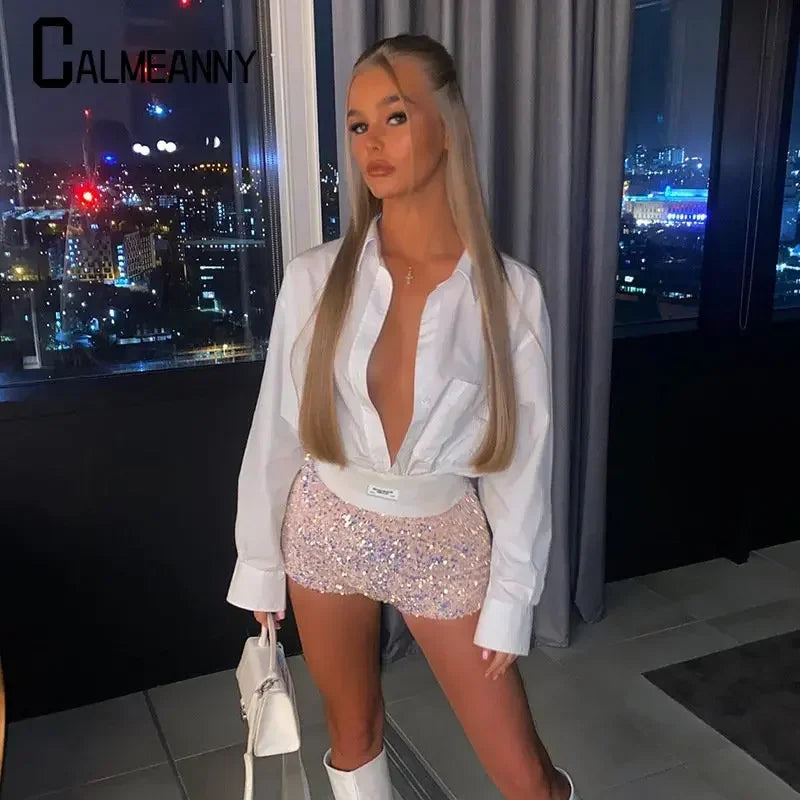 Summer Sequined High-Waist Mini Shorts - Sexy Party & Nightclub Wear