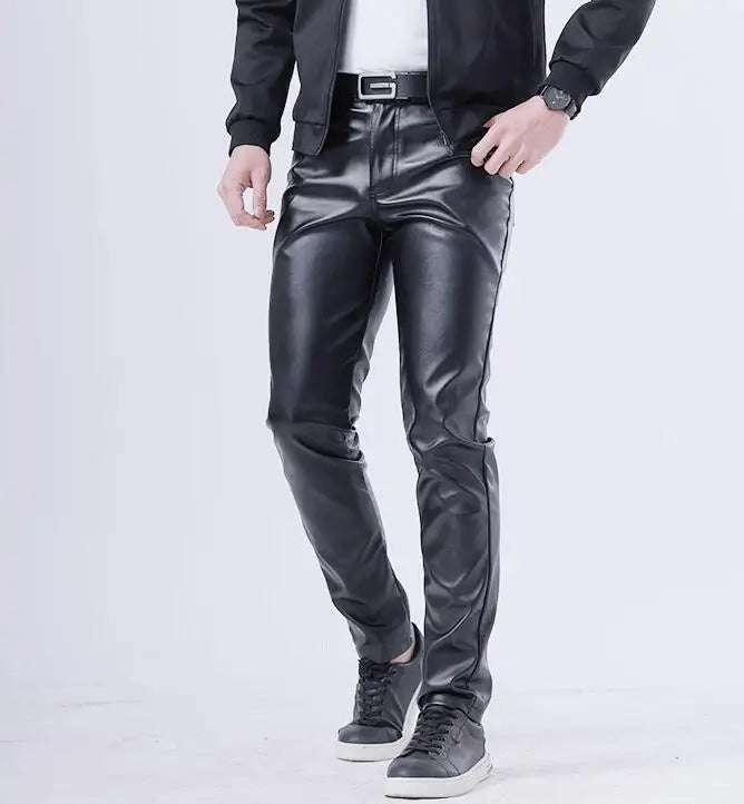 Men’s Slim PU Leather Pants