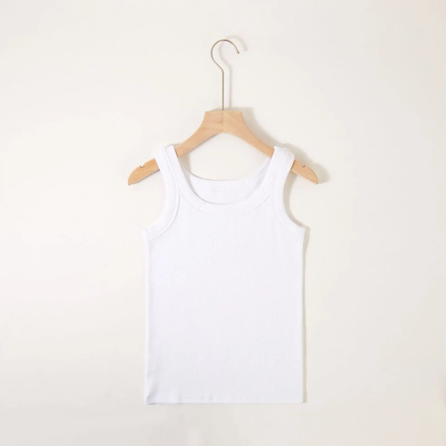 Women's Round Neck Rib-Knit Racerback Sleeveless Crop Tank Top