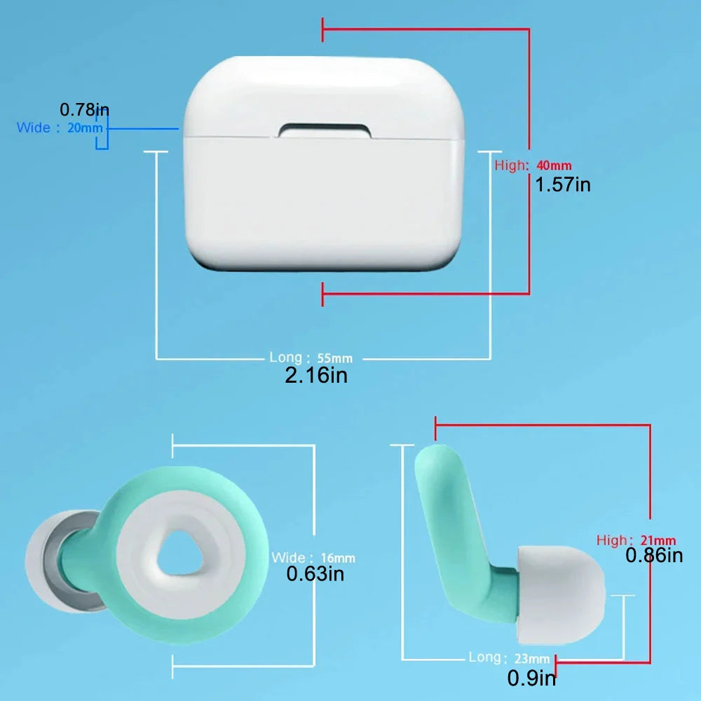Sleep Noise Reduction Earplugs – 1 Pair, Soft Silicone, Reusable, Waterproof for Travel & Swimming