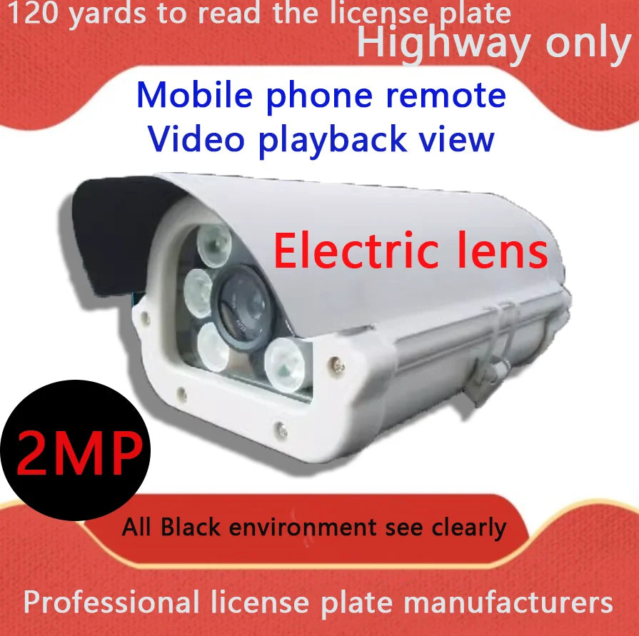 License Plate Recognition IP Camera | ANPR POE CCTV with Varifocal Lens for Parking Lots & Roadways