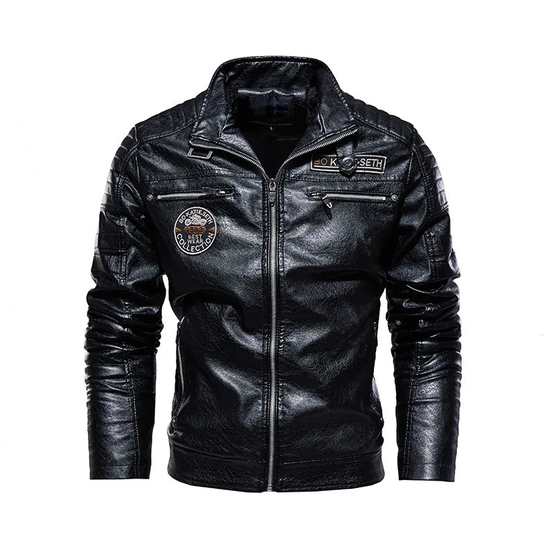Men’s Casual PU Leather Jacket