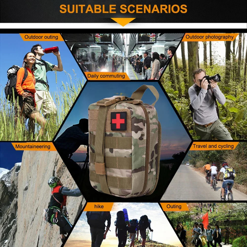 First Aid Kit Tactical Medical EDC Pouch – Outdoor Camping Survival Kit, 1000D Nylon Waist Pack