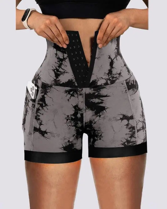 Tie-Dye Tummy Control Active Shorts