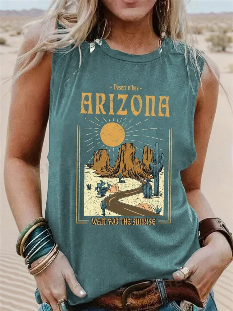 Rock Hip Hop Print Women's Crew Neck Tank Top - Summer Street Fashion