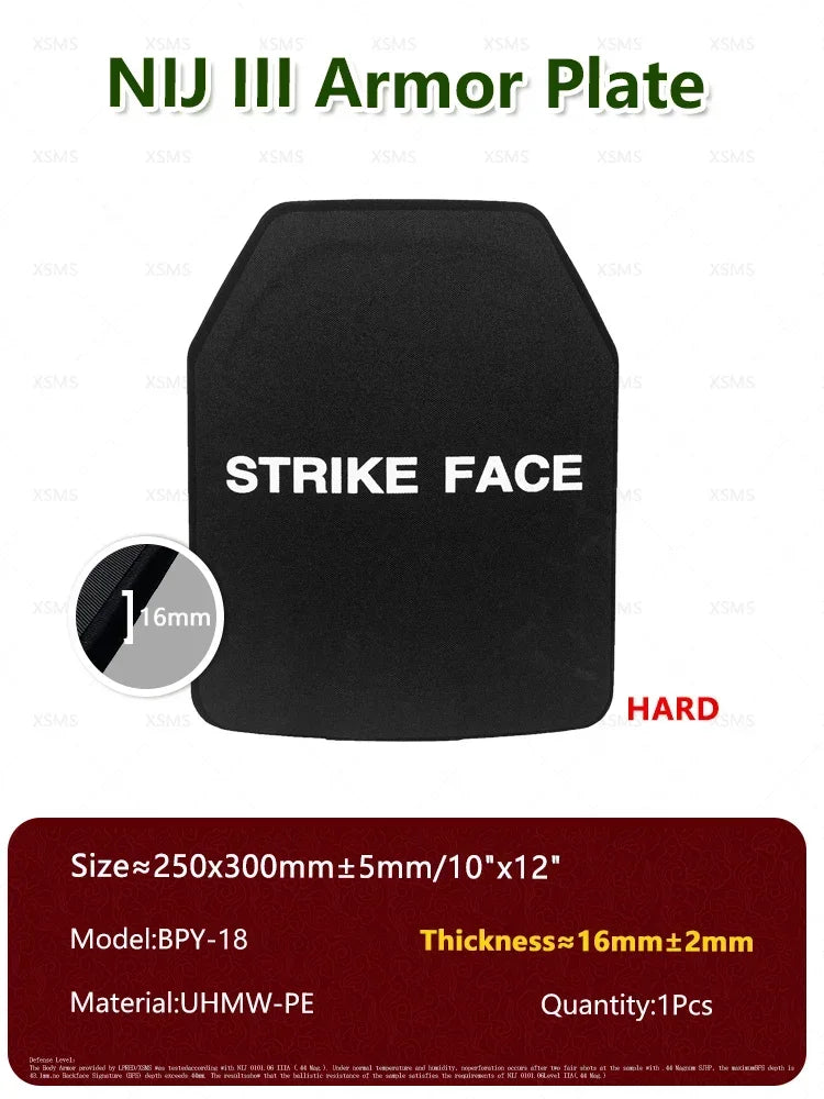 NIJ IIIA Soft/Hard Bulletproof Plates for Ballistic Vest and Backpack – Available in 6x8, 10x12, 11x14 Sizes