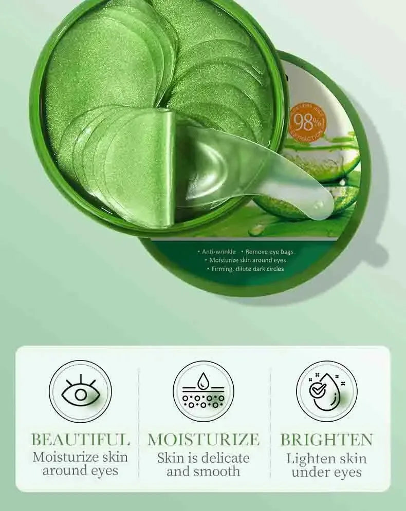 Aloe Vera Collagen Eye Mask – Anti-Dark Circles, Puffiness & Wrinkles 60Pcs