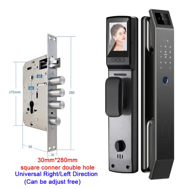 3D Face Recognition Digital Door Lock | Camera, Fingerprint & Password Unlock | Keyless Electronic Lock