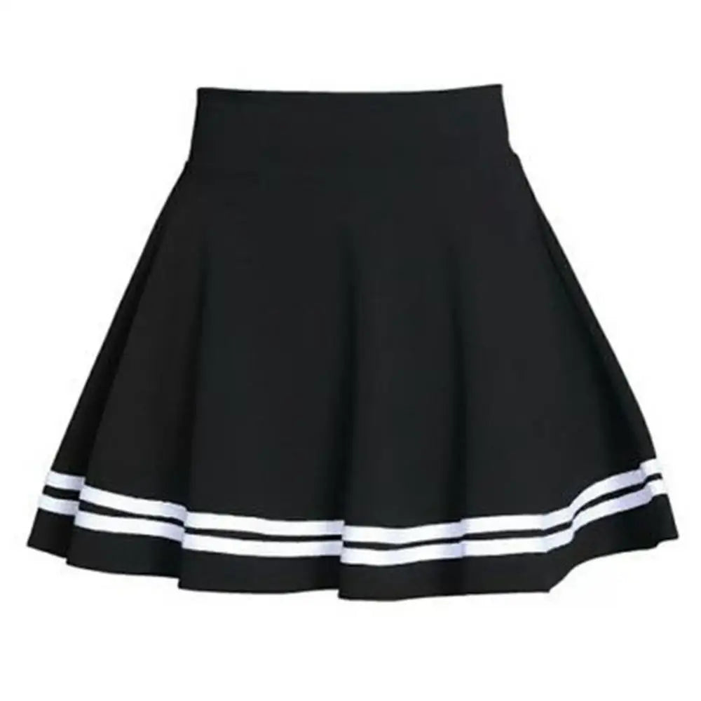 High-Waist Pleated Mini School Skirt