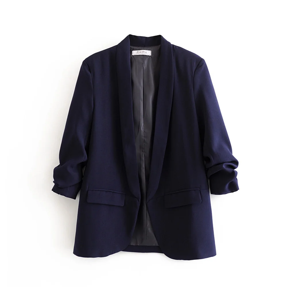 PB&ZA 2023 Spring Autumn Women's Pleated Sleeve Blazer