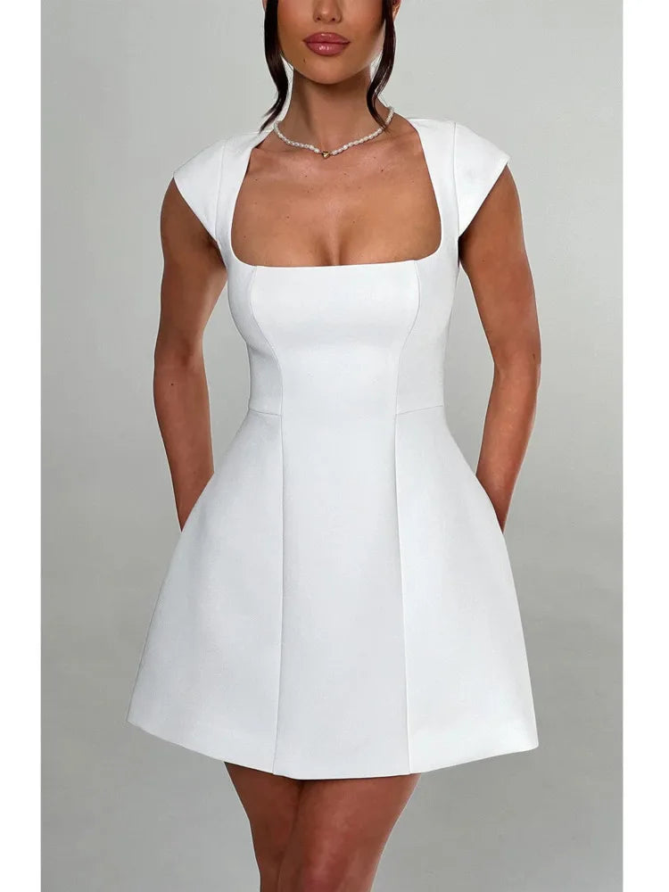 Articat Elegant Square Neck Bodycon Dress