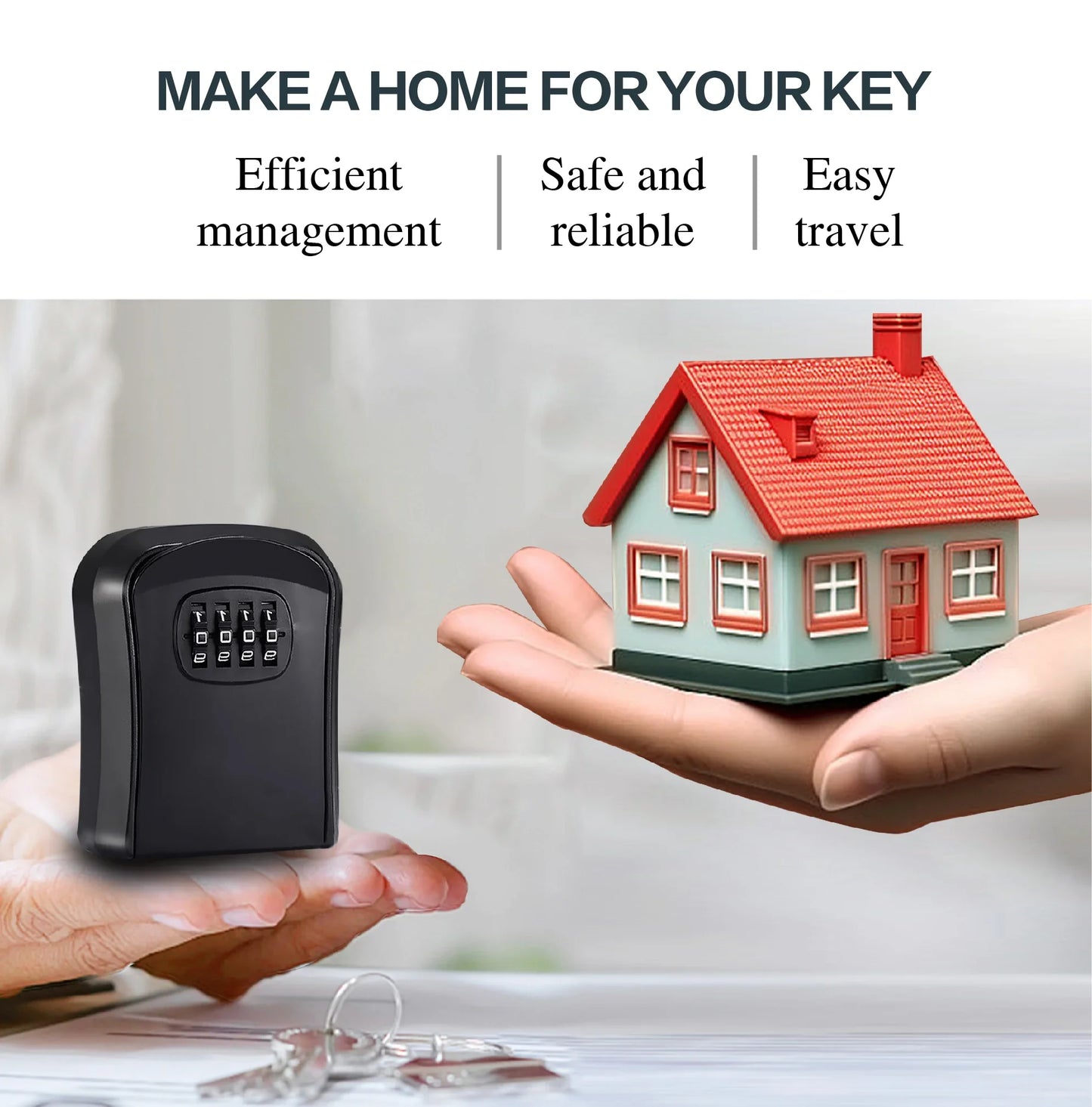 Key Keeper Combination Lock – Wall-Mounted Waterproof 4-Digit Password Storage Box for Home or Office