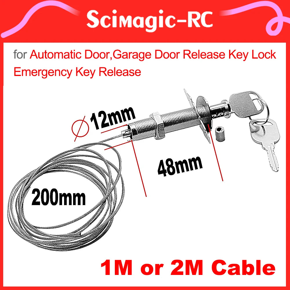Automatic Door Garage Door Release Key with 1M or 2M Cable – Emergency Lock Release Key