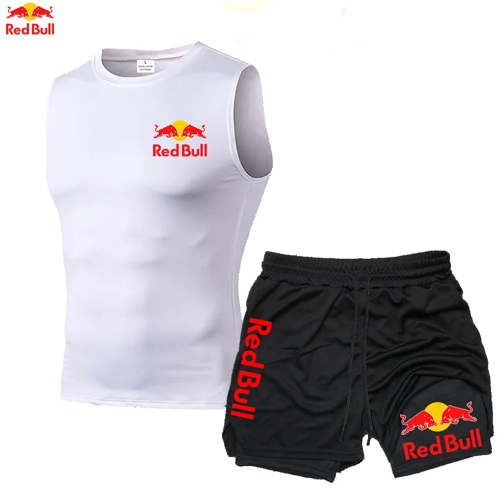 RedBull Men’s 2-in-1 Quick-Dry Gym Set — Tank Top & Shorts