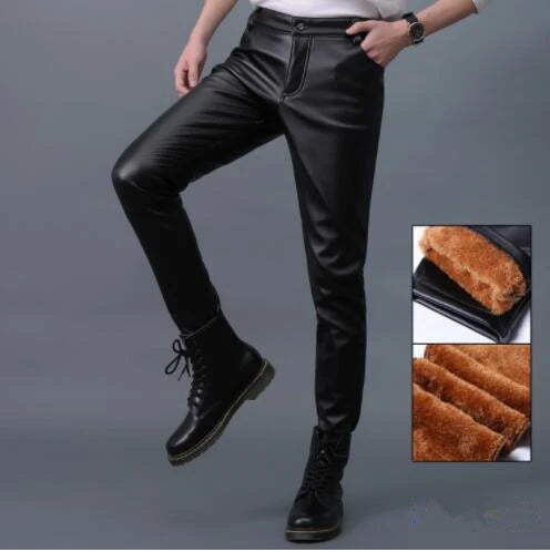 Men’s Slim PU Leather Pants
