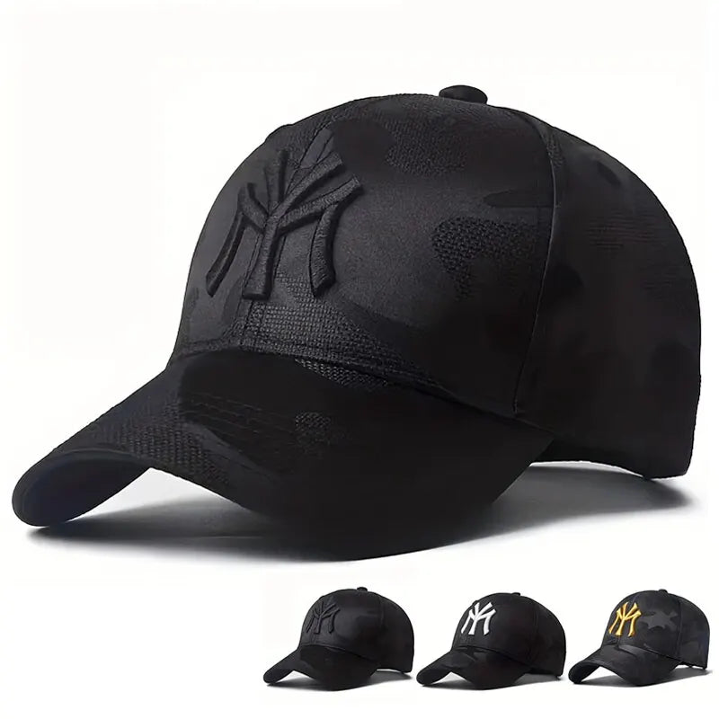 Camouflage Baseball Hat with Letter Embroidery, Adjustable Casual Outdoor Cap for Spring & Autumn