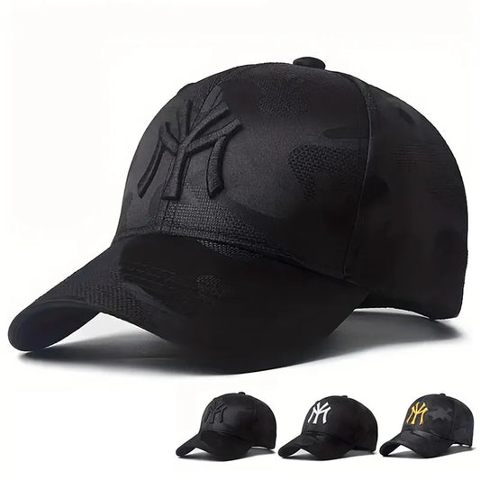 Camouflage Baseball Hat with Letter Embroidery, Adjustable Casual Outdoor Cap for Spring & Autumn