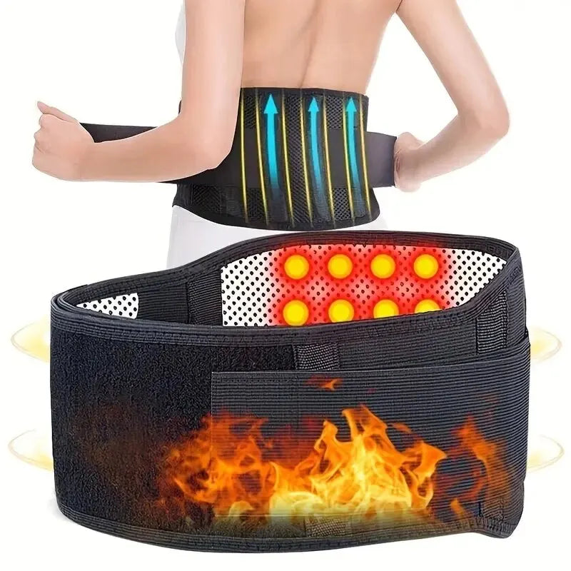 Self-Heating Magnetic Back & Waist Support Belt – Adjustable Pain Relief & Sports Support