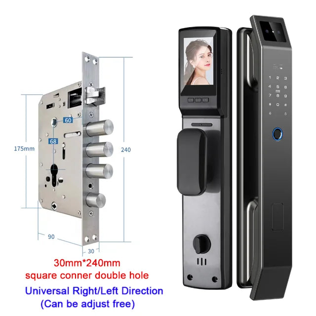 3D Face Recognition Digital Door Lock | Camera, Fingerprint & Password Unlock | Keyless Electronic Lock