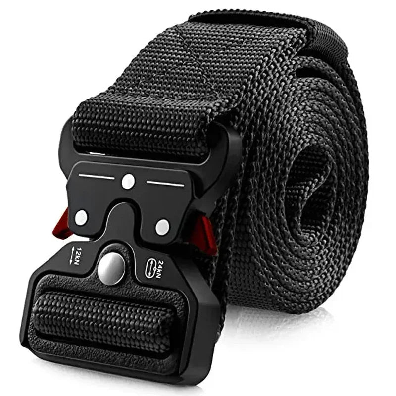 Quick Release Tactical Belt, Genuine Nylon Military Belt for Men & Women – Durable Black Outdoor Sports Accessory