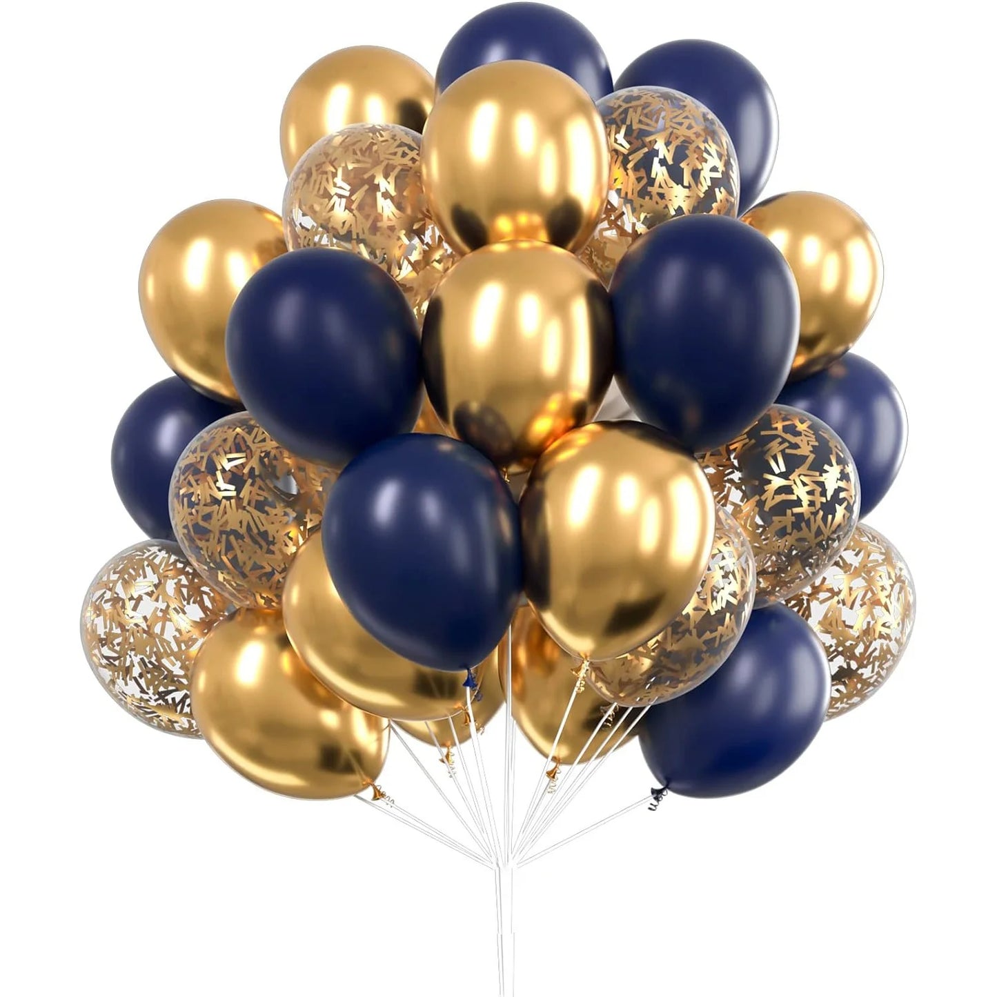 Metallic Gold & Pearl White Balloons – 12" Latex and Confetti Balloons for Party & Wedding Decor 30pcs