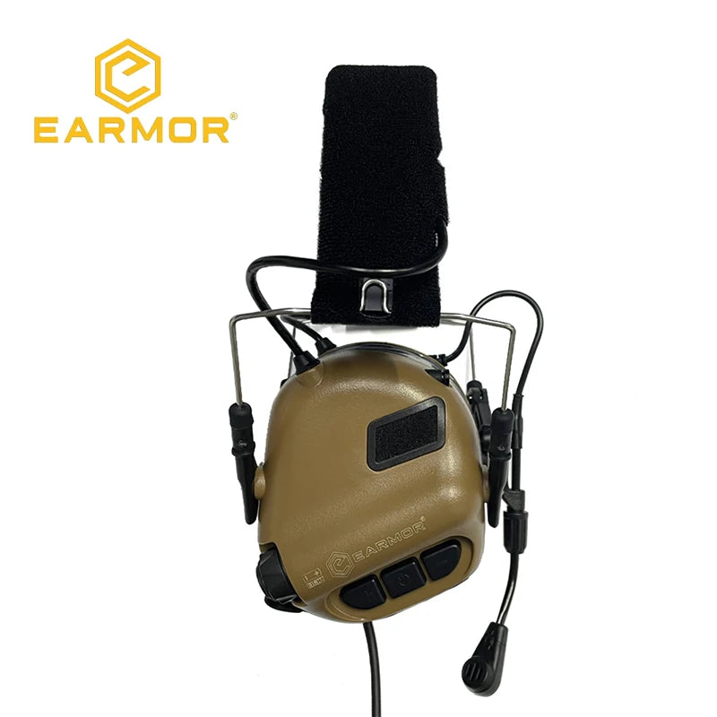 EARMOR M32 MOD4 Tactical Shooting Earmuffs – Noise Reduction Headset with Helmet ARC Rail & Kenwood PTT Adapter