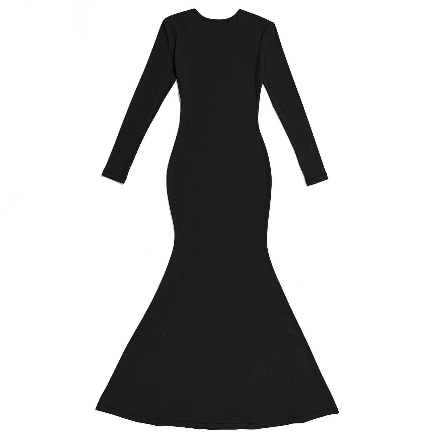 Black Long Sleeve Bodycon Dress – XL Size Stretchy Knit Fashion Party Dress for Women