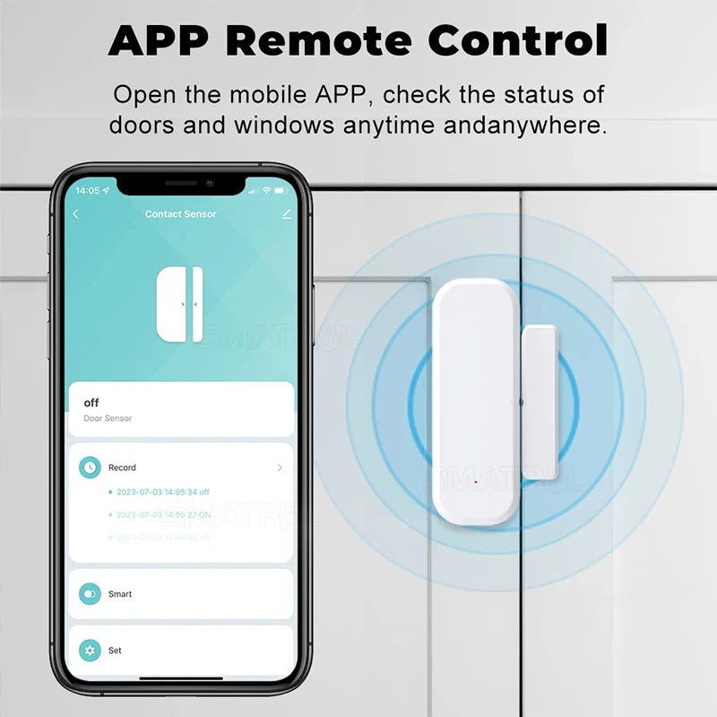 Tuya WiFi Smart Door & Window Sensor – Security Alarm System Compatible with Alexa & Google Home