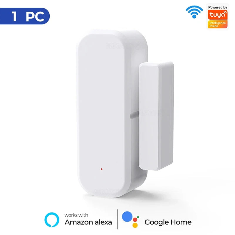 Tuya WiFi Smart Door & Window Sensor – Security Alarm System Compatible with Alexa & Google Home