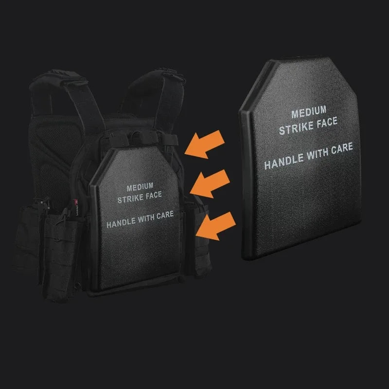 NIJ IIIA Polyethylene PE Lightweight Bulletproof Plate – Plug-in Composite Steel Tactical Vest Insert 10 x 12